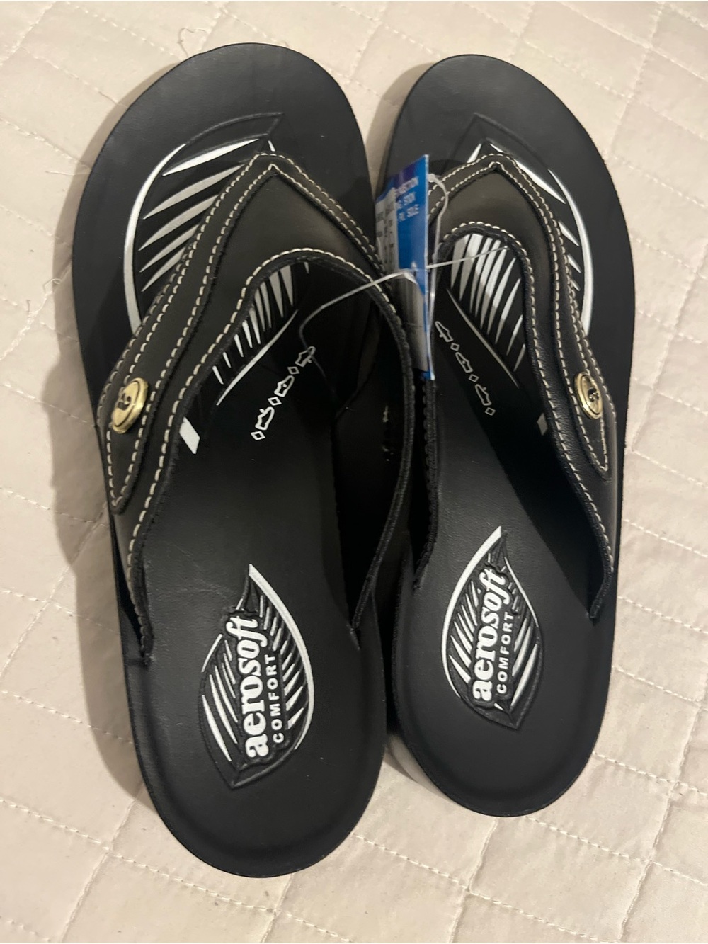 Aerosoft Black Women's Comfort Flip Flop Sandals